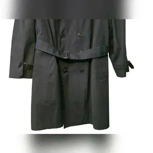 London Fog Double Breasted Dark BlueTrench Coat Size 40 Short. - Picture 7 of 15